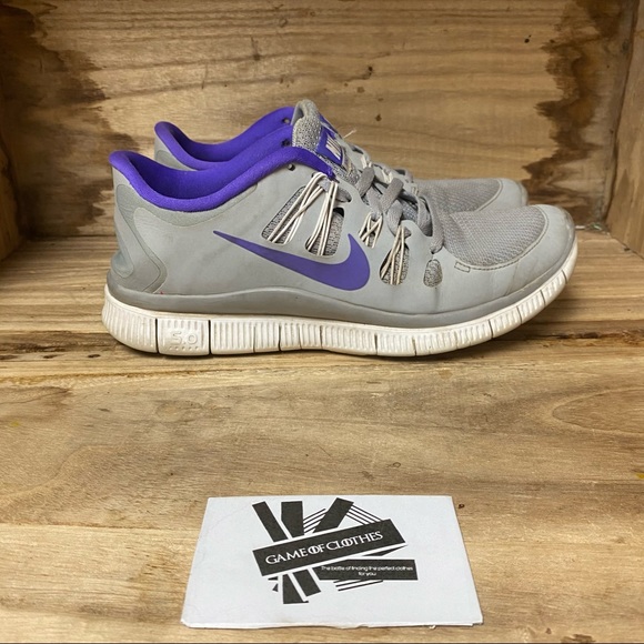Nike Shoes - Nike free 5.0 grey purple running sneakers shoes